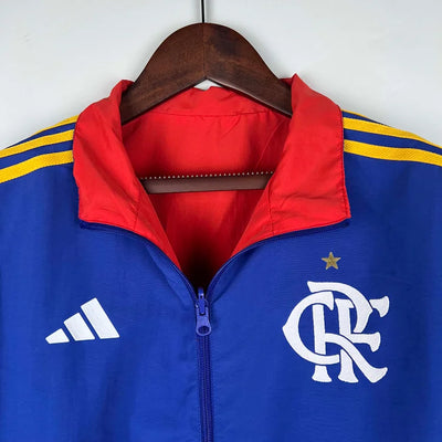 2023-2024 Flamengo CasuaI Reversible Windbreaker(Blue-red)Soccer Jersey