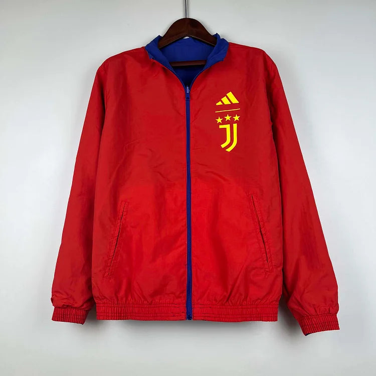 2023-2024 Juventus Reversible Windbreaker(Blue-red)Soccer Jersey
