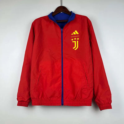 2023-2024 Juventus Reversible Windbreaker(Blue-red)Soccer Jersey