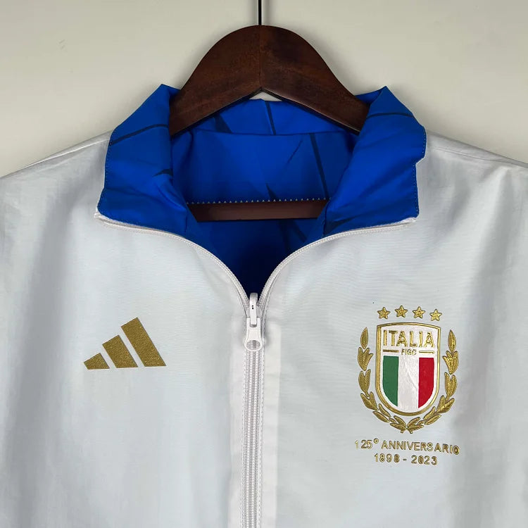 2023-2024 Italy Reversible Windbreaker (White-Blue)Soccer Jersey