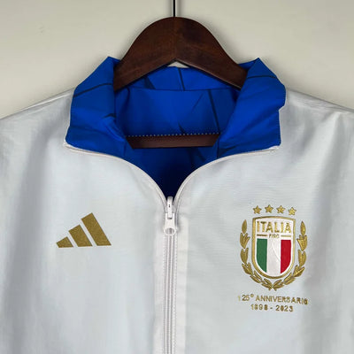 2023-2024 Italy Reversible Windbreaker (White-Blue)Soccer Jersey