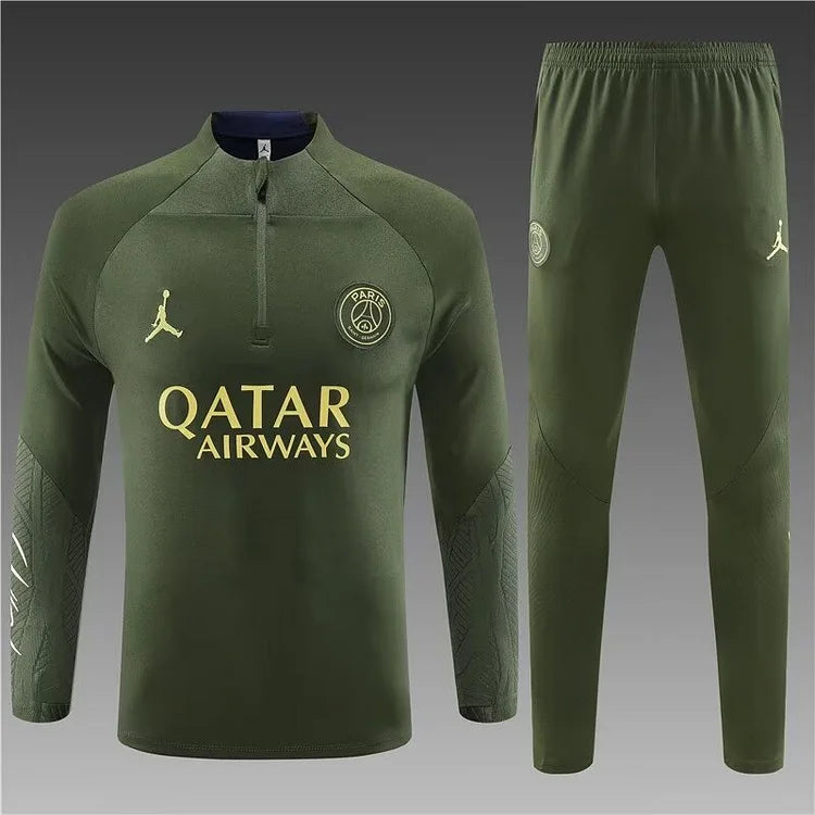 2023/24 Paris half-training uniform military green suit