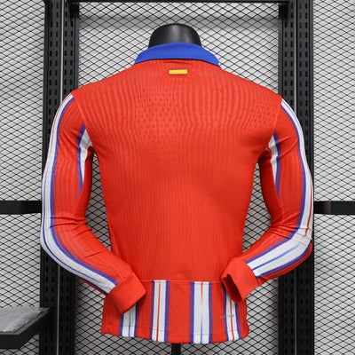 2024/25 Atletico Madrid Home Player Version Long Sleeve Jersey
