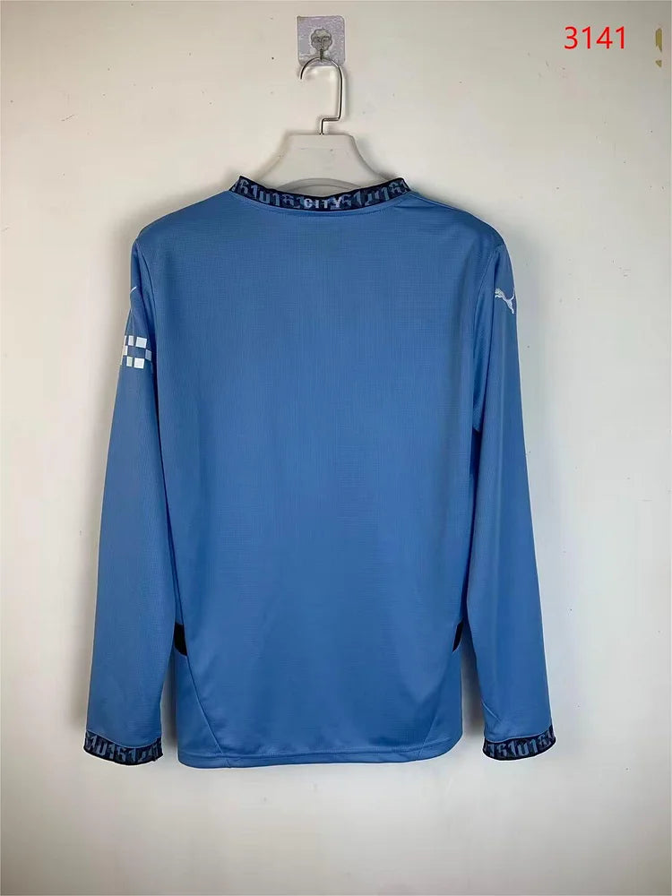 2024/2025 Manchester City Home Long Sleeve Fan Edition