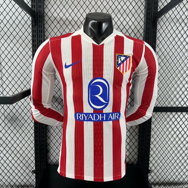 2025/2026 Atletico Madrid Home Long Sleeve Player Edition