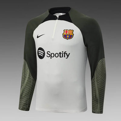 2023/24 Barcelona Half-Pull Training Suit Grey Jersey Set