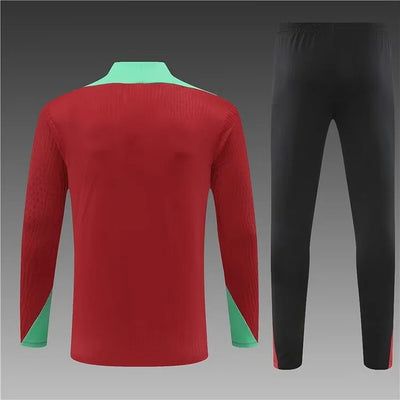 2024/25 Portuguese half-pull training suit red 1:1 Thai quality suit