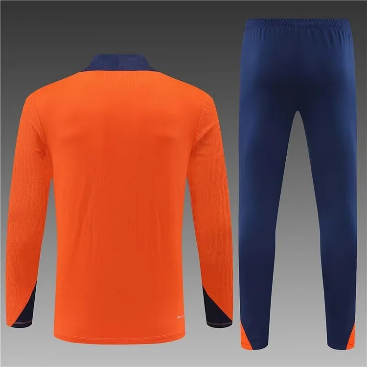 2024/25 Dutch half-pull training uniform orange 1:1 Thai quality suit