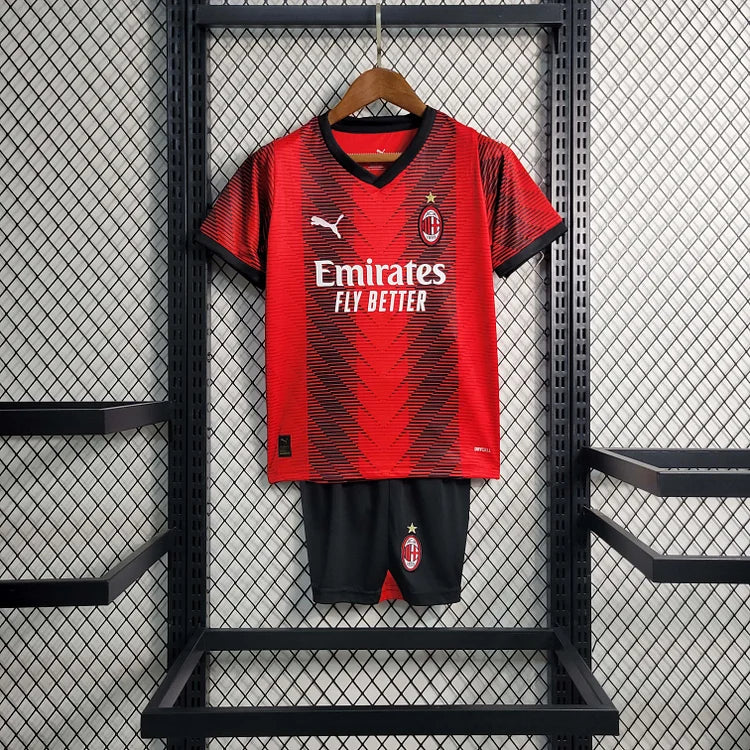 Kids Size 2023/2024 Ac Milan Soccer Jersey Home