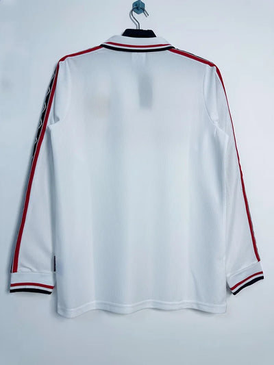 1998/99 Manchester United Classic Retro Long Sleeve Shirt - White