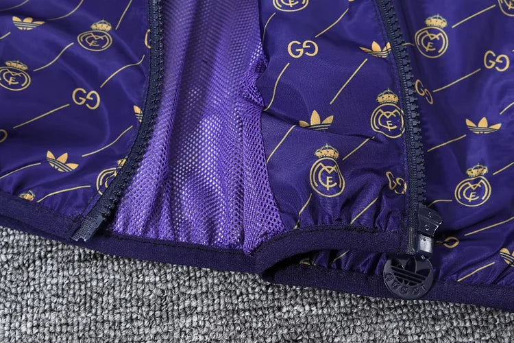 Real Madrid Blue Hooded Windbreaker