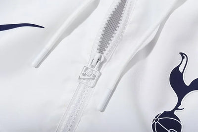 White hooded windbreaker from Tottenham Hotspur.
