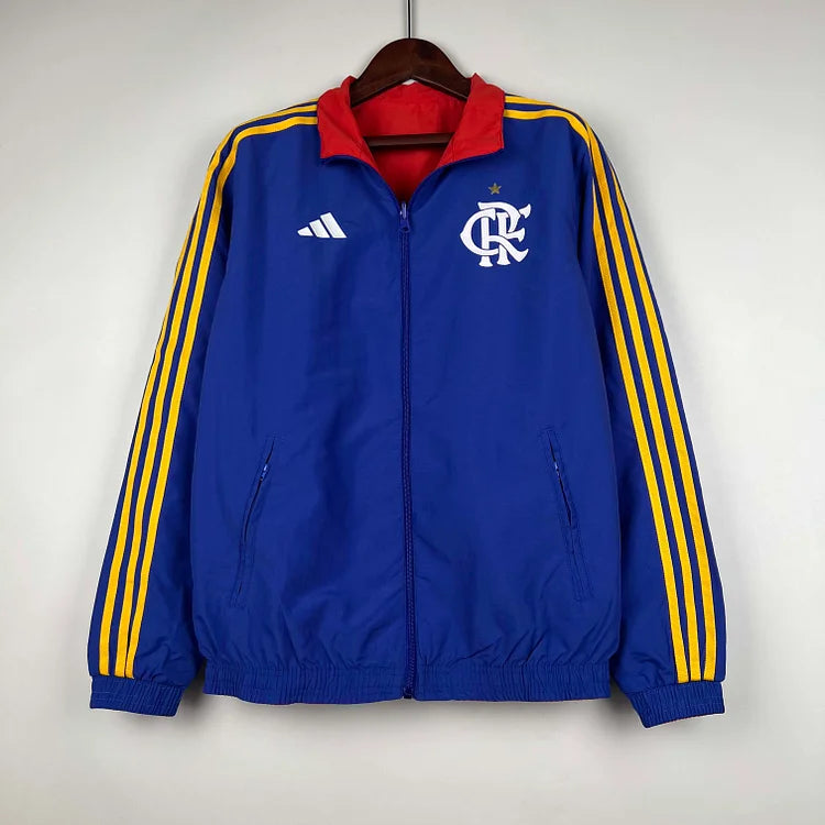 2023-2024 Flamengo CasuaI Reversible Windbreaker(Blue-red)Soccer Jersey