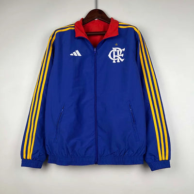 2023-2024 Flamengo CasuaI Reversible Windbreaker(Blue-red)Soccer Jersey