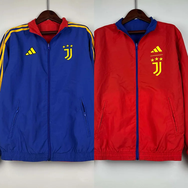 2023-2024 Juventus Reversible Windbreaker(Blue-red)Soccer Jersey