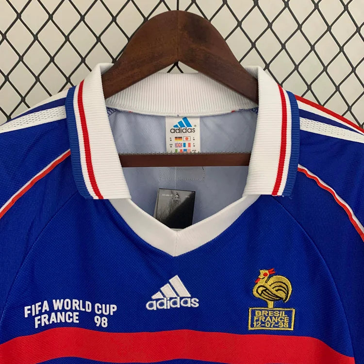 1998 France Home Retro Long Sleeve Jersey