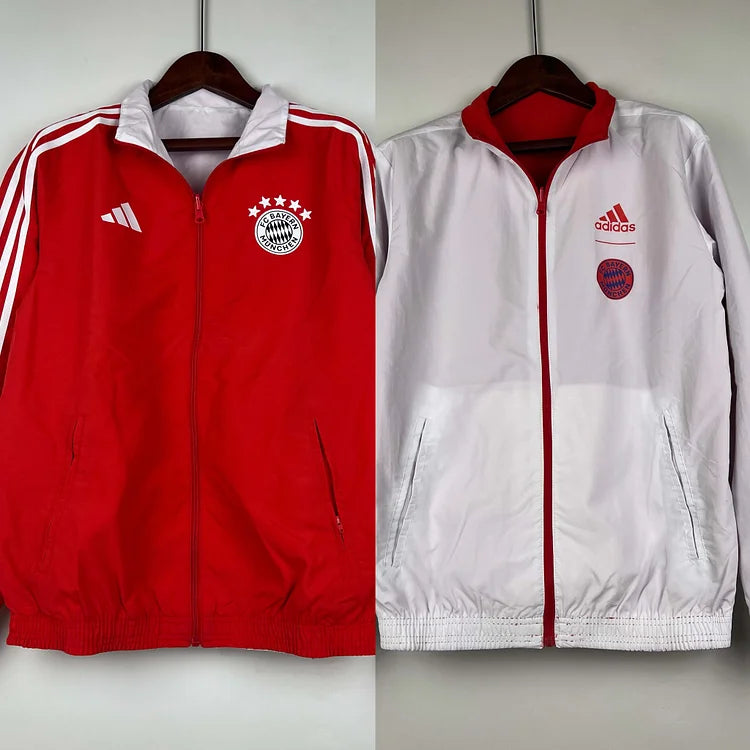 2023/24 Bayern Munich Double-sided Windbreaker (Red and White)