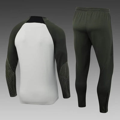 2023/24 Barcelona Half-Pull Training Suit Grey Jersey Set