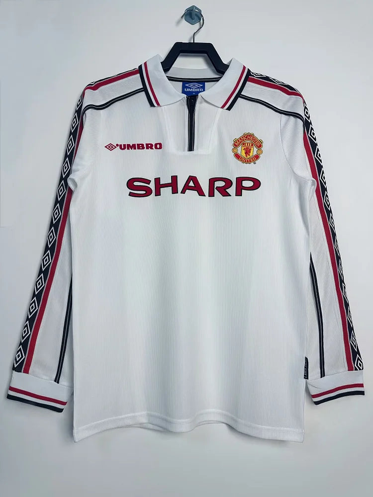 1998/99 Manchester United Classic Retro Long Sleeve Shirt - White