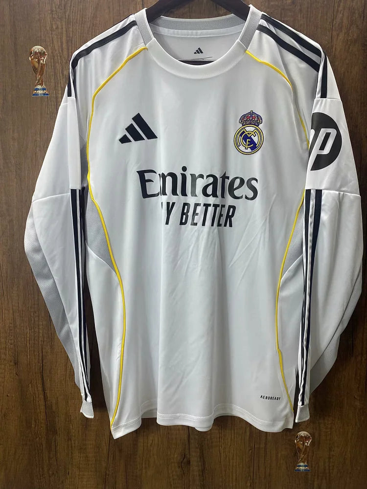 2025/2026 Real Madrid Home Long Sleeve Fan Edition