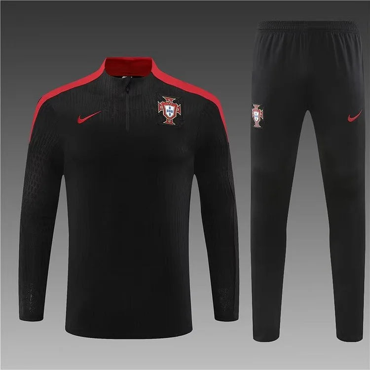 2024/25 Portuguese half-pull training uniform black 1:1 Thai quality suit