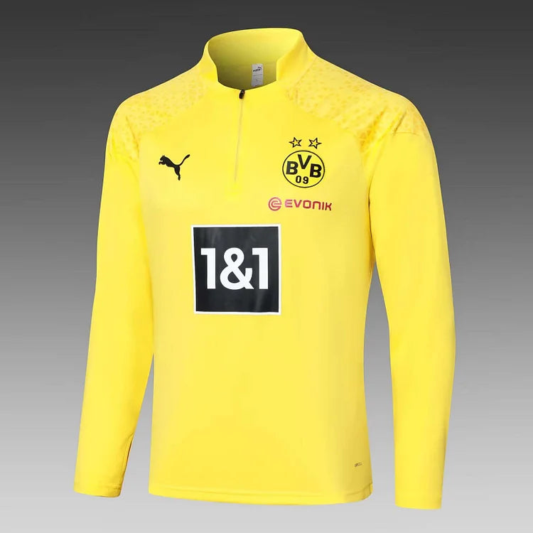 2023/2024 Dortmund Half-Pull Training Suit Yellow Football Shirt