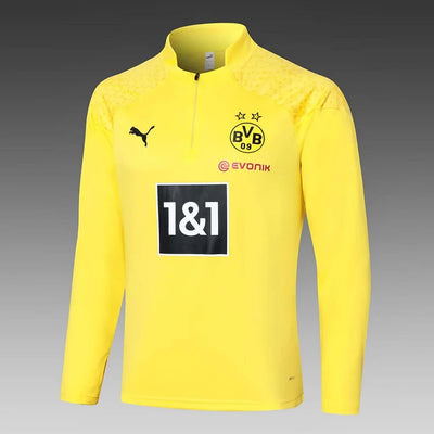 2023/2024 Dortmund Half-Pull Training Suit Yellow Football Shirt