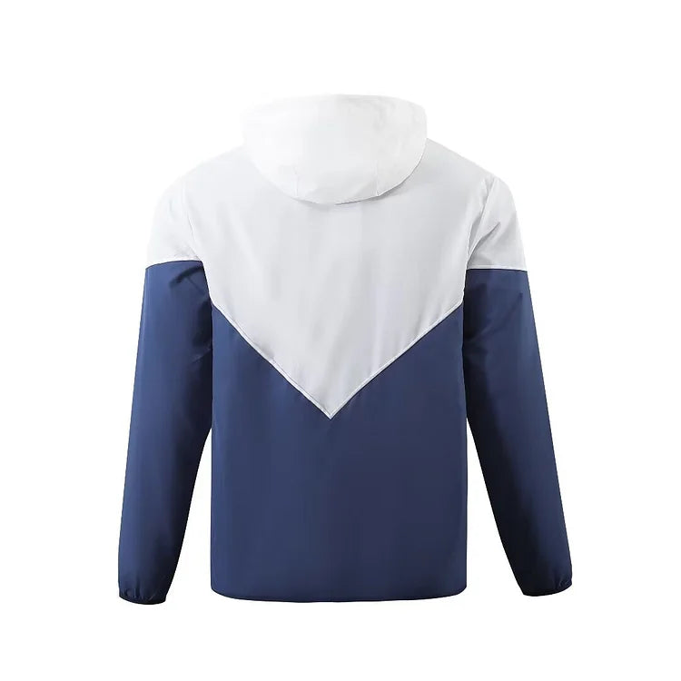 Real Madrid blue and white hooded windbreaker