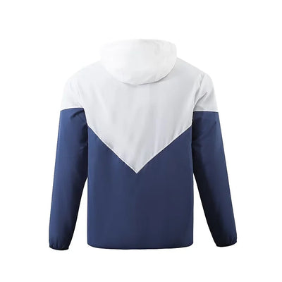 Real Madrid blue and white hooded windbreaker