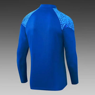 2023/2024 Olympique de Marseille Half-Pull Training Suit Blue Football Jersey Set
