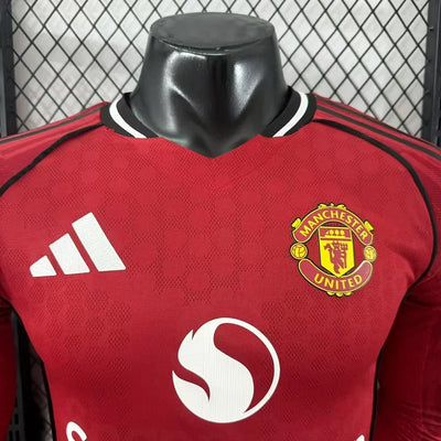2025/2026 Manchester United Home Long Sleeve Player Edition