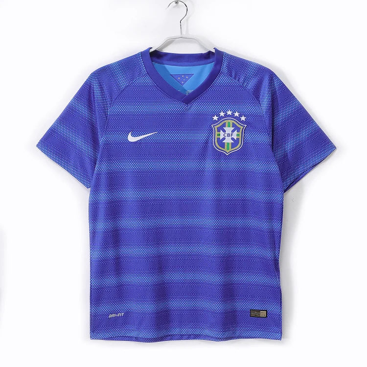 2014 Brazil Away Blue Retro Jersey