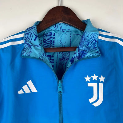 2023-2024 Juventus Reversible Windbreaker Blue Soccer Jersey