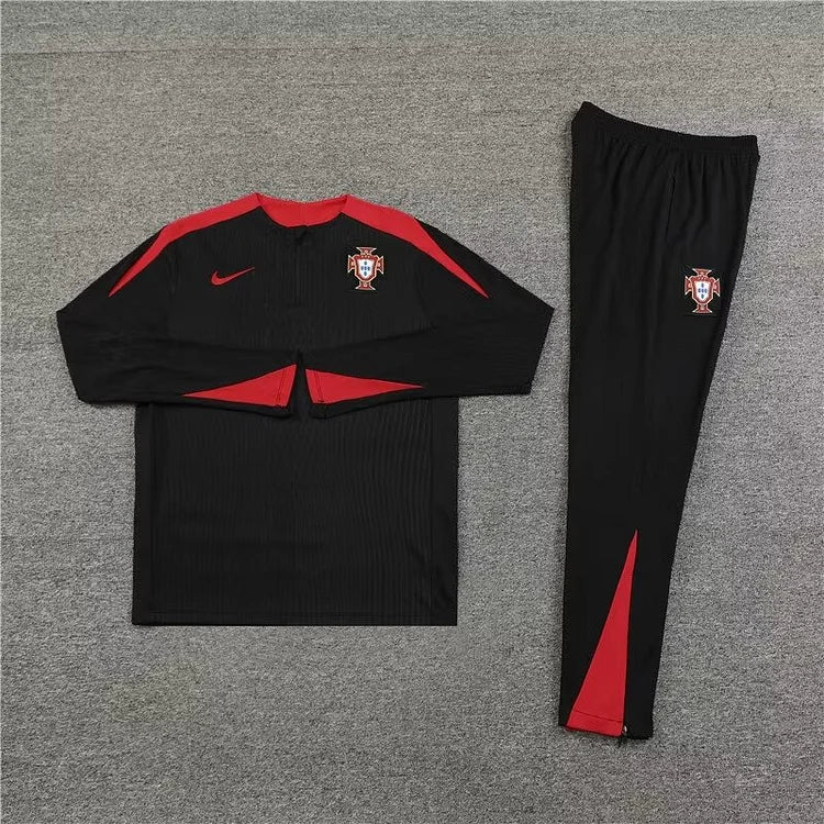 2024/25 Portuguese half-pull training uniform black 1:1 Thai quality suit