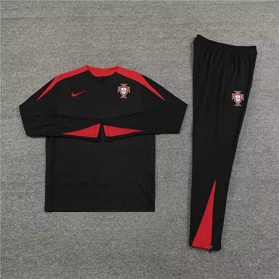 2024/25 Portuguese half-pull training uniform black 1:1 Thai quality suit