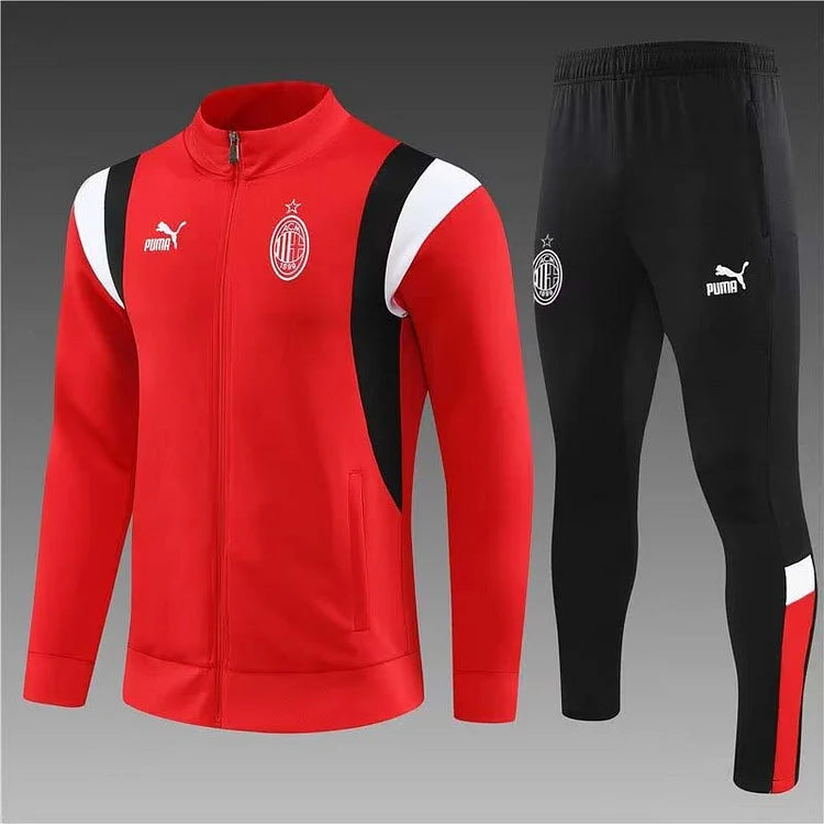 2023/2024 AC Milan Long Zipped Jacket Red Soccer Jersey