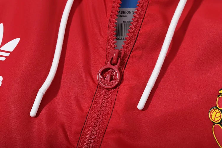 Manchester United black hooded windbreaker