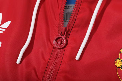 Manchester United black hooded windbreaker