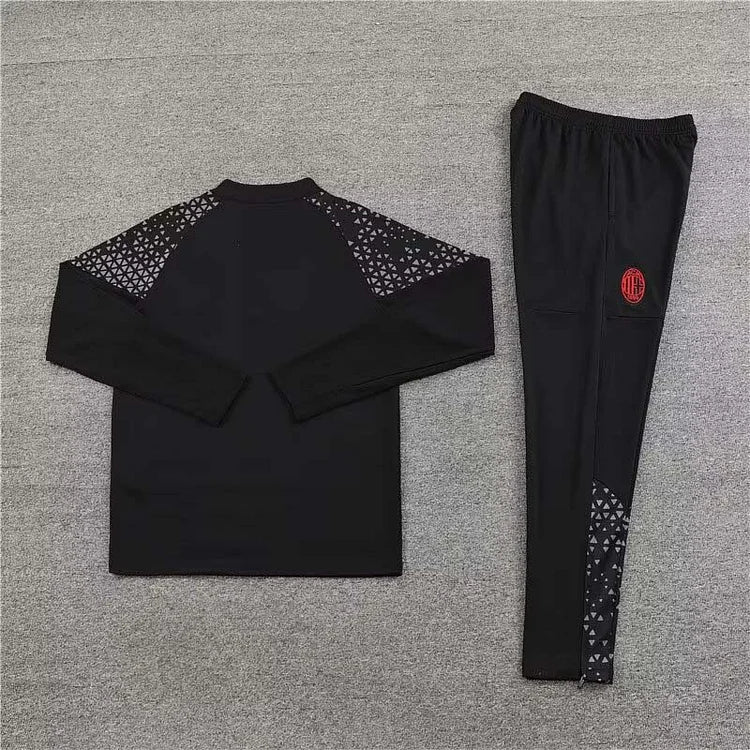 2023/2024 AC Milan Half-Pull Training Suit Black Football Shirt