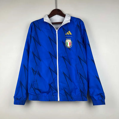 2023-2024 Italy Reversible Windbreaker (White-Blue)Soccer Jersey