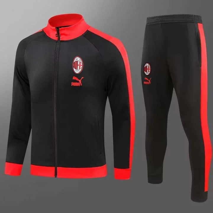 2023/2024 Ac Milan Long Zipped Jacket Black Soccer Jersey