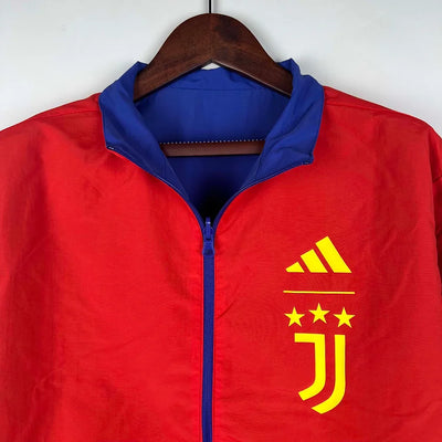 2023-2024 Juventus Reversible Windbreaker(Blue-red)Soccer Jersey