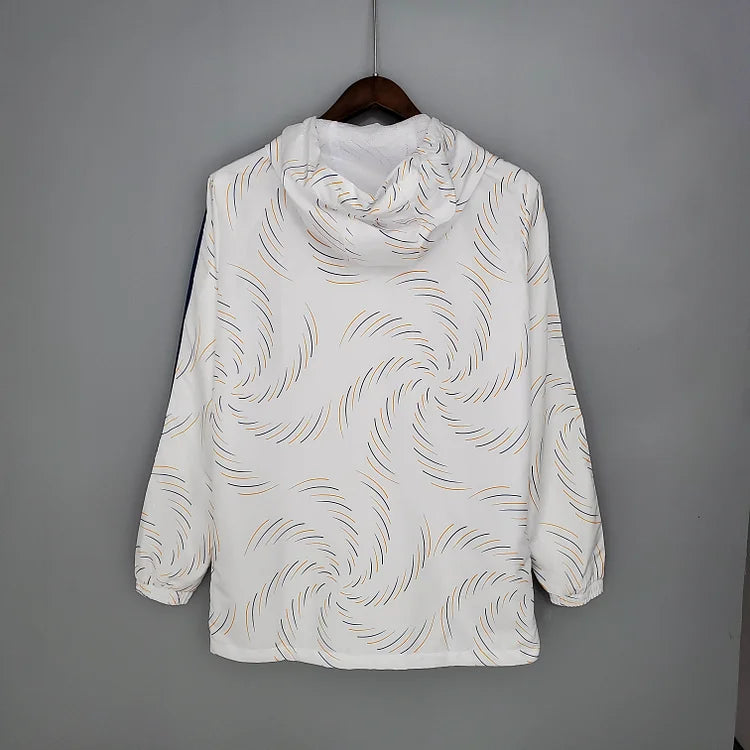 2021/22 Real Madrid White Hooded Windbreaker