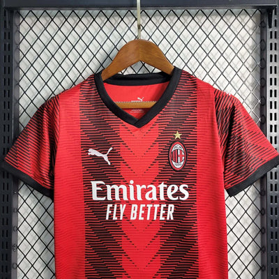 Kids Size 2023/2024 Ac Milan Soccer Jersey Home