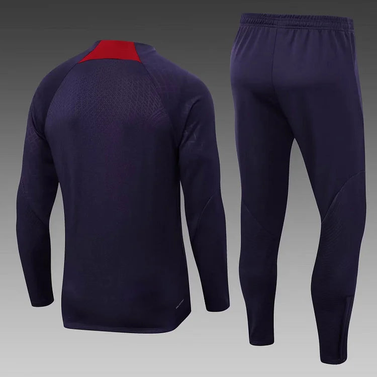 2023/24 Psg Paris Saint-Germain Half-Pull Training Suit Purple Set