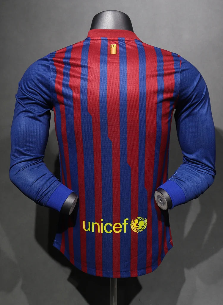 2011/12 Barcelona Home Long Sleeve Shirt - Players