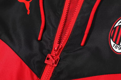 AC Milan red hooded windbreaker.