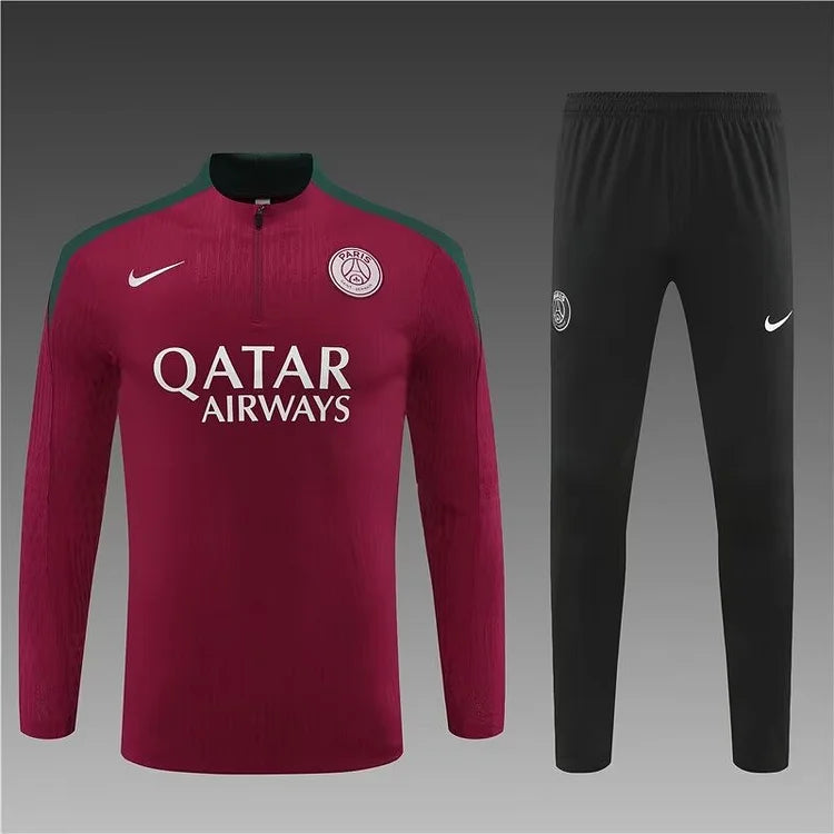 2024/25 Paris half-pull training uniform red 1:1 Thai quality suit