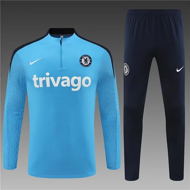 2024/25 Chelsea half-pull training suit light blue 1:1 Thai quality suit
