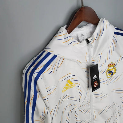 2021/22 Real Madrid White Hooded Windbreaker